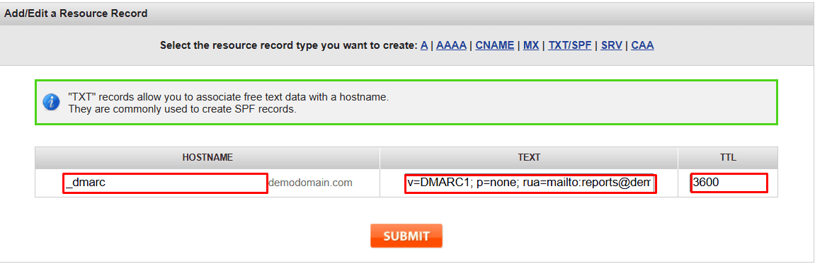 workspace dmarc record added