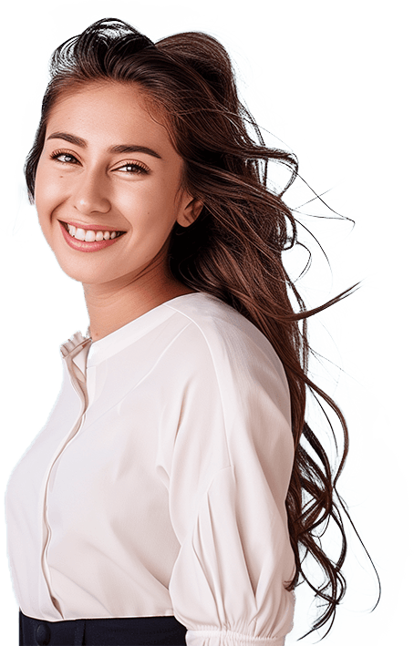 Smiling person asking you to sign up for newsletter